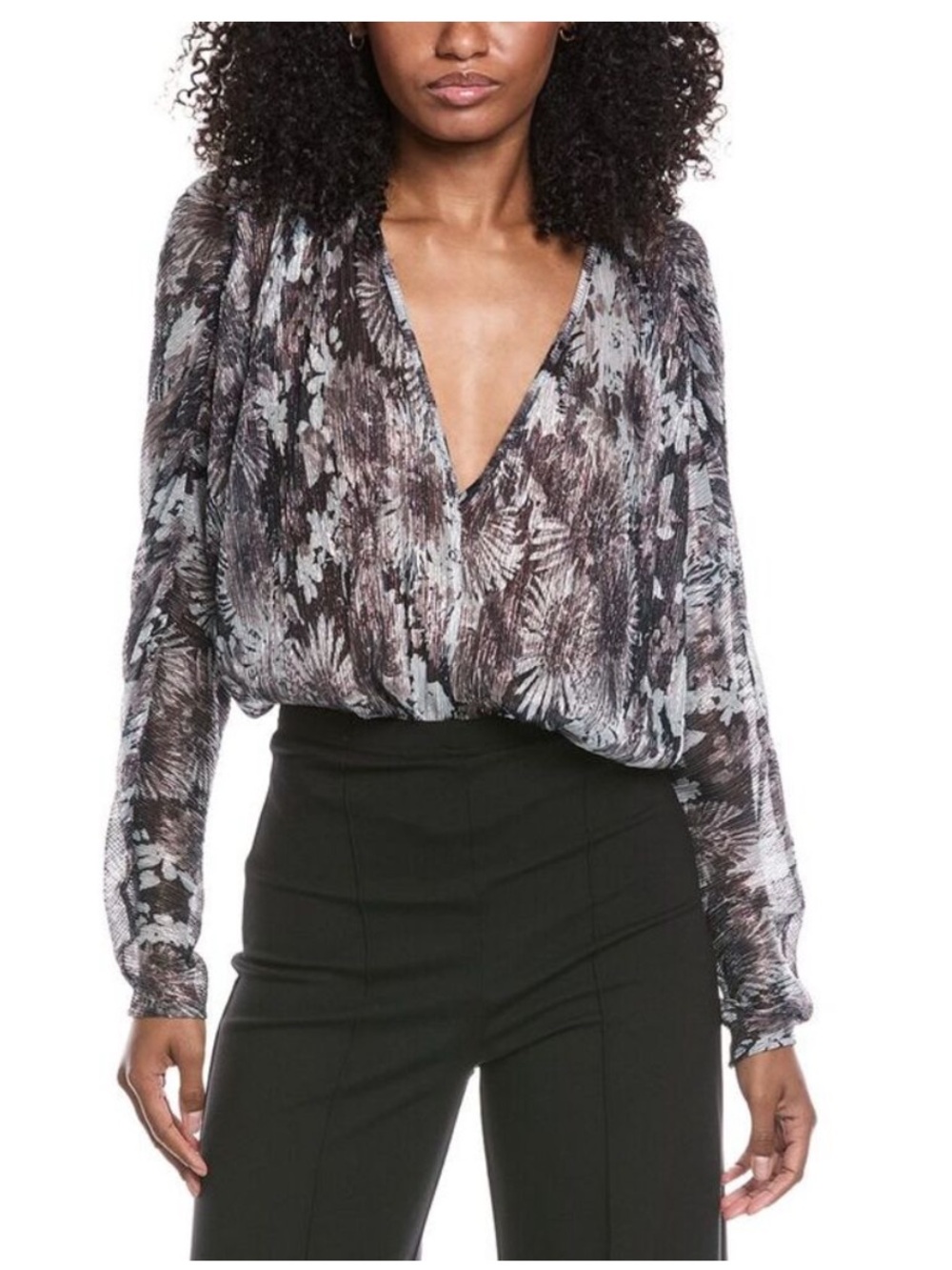 Ramy Brook Margot Metallic Floral Bodysuit Size XS